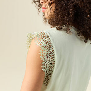 T-shirt manches courtes vert pastel femme