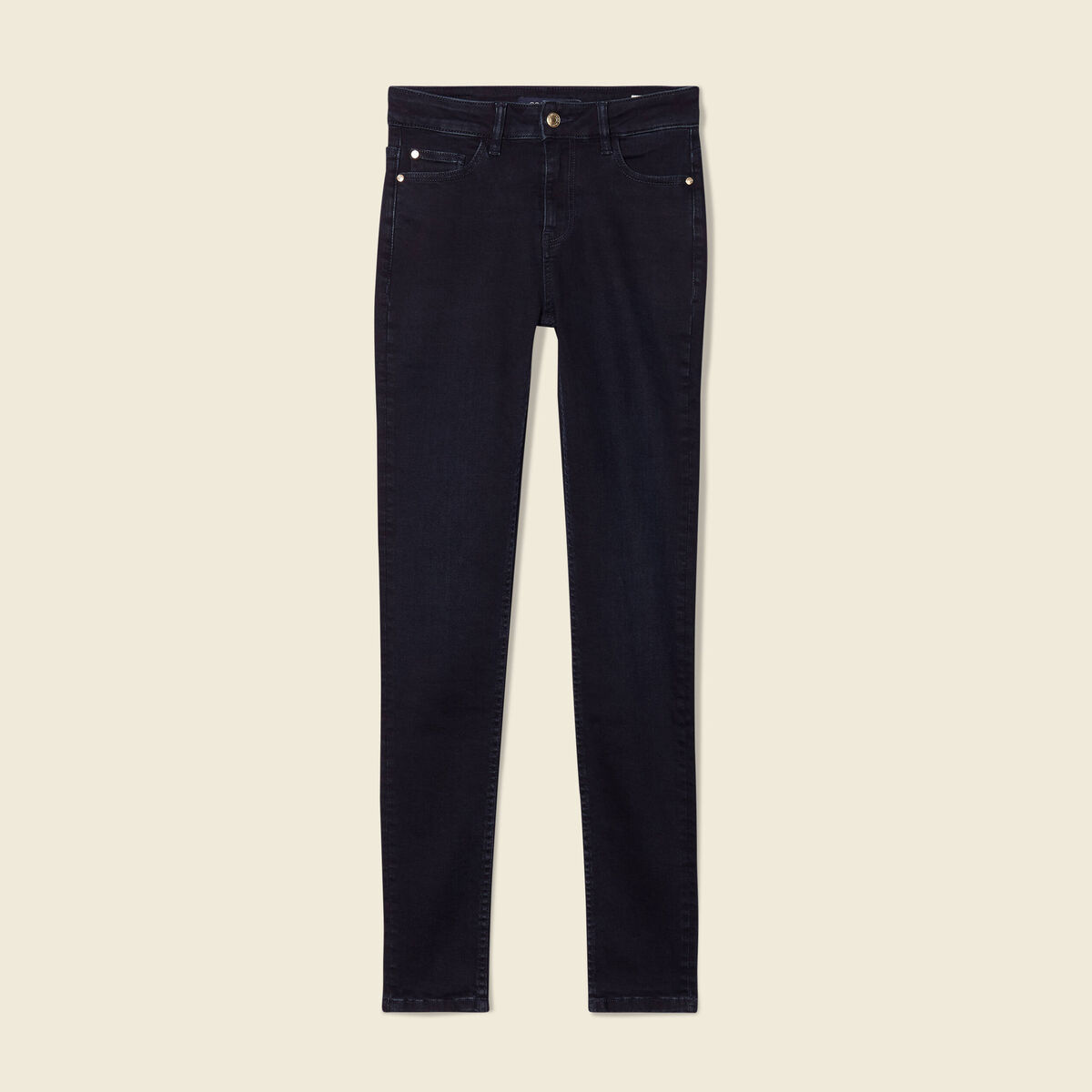 Jeans skinny taille haute denim blue black femme