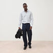 Chemise en coton manches longues blanc homme