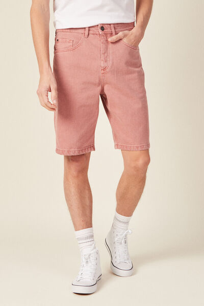 Bermuda large 5 poches rose homme