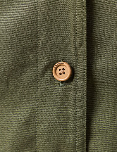 Salopette fluide boutonnée vert foncé femme