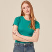 T-shirt manches courtes vert turquoise femme