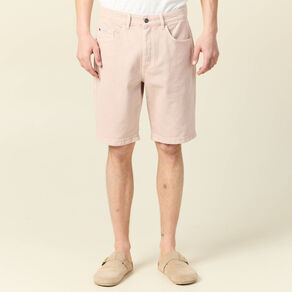 Bermuda droit en jean rose homme