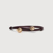 Ceinture fine marron femme