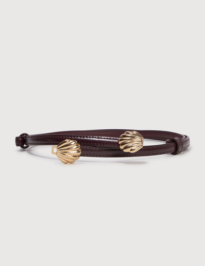 Ceinture fine marron femme