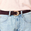 Ceinture suédine en cuir bordeaux femme