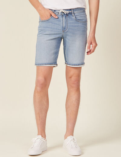 Bermuda éco-responsable denim bleach homme