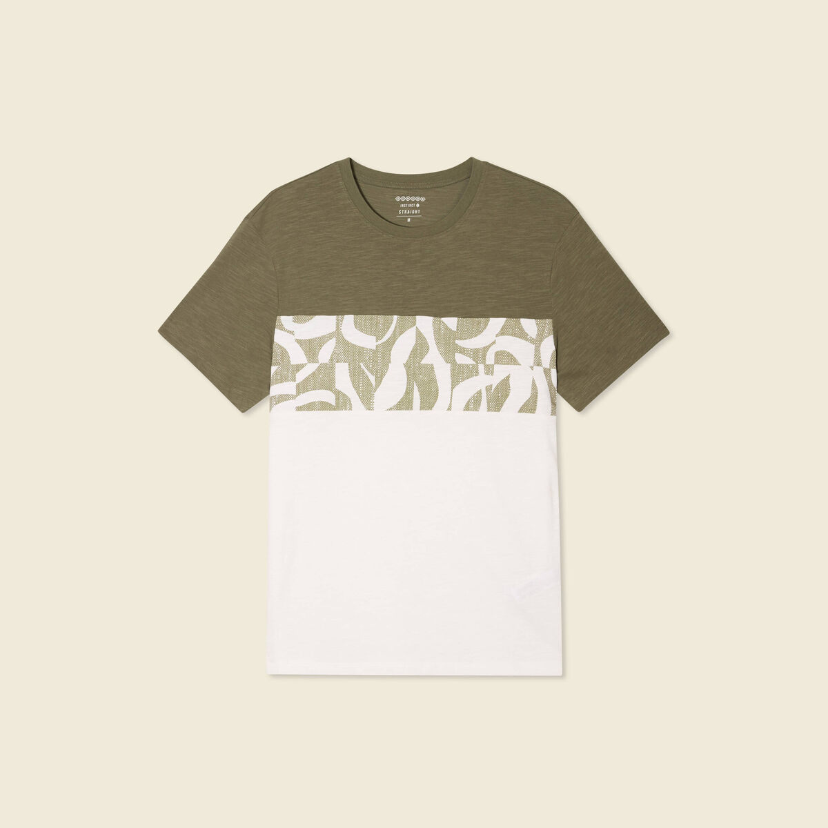 T-shirt manches courtes vert kaki homme