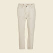 Jeans tapered 5 poches beige homme