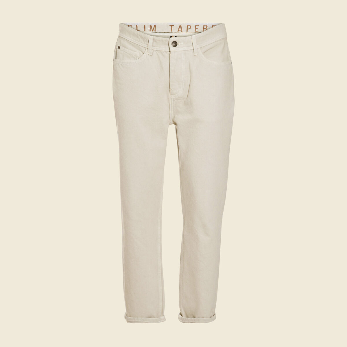 Jeans tapered 5 poches beige homme