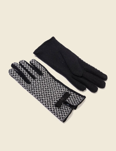 Gants doubl&eacute;s noir femme