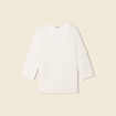 Pull col en V éco-responsable ecru femme