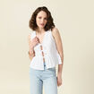 Blouse sans manches blanc femme