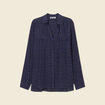 Chemise manches longues bleu marine femme