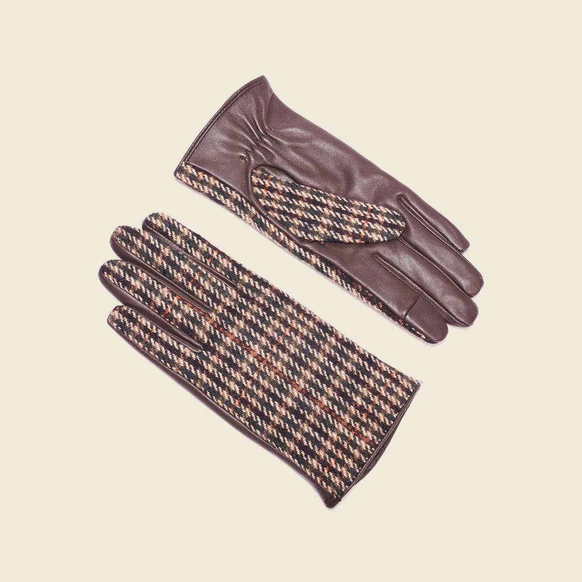 Gants en cuir marron femme