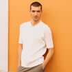 Chemise manches courtes col polo ecru homme