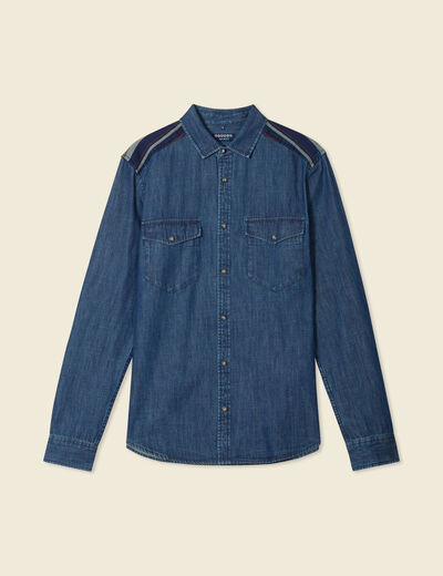Chemise manches longues jean denim brut homme