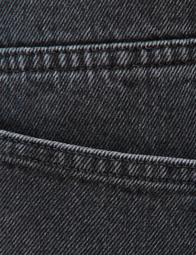Jeans large longueur 32 en coton denim noir homme