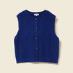 Gilet sans manches col rond bleu electrique femme