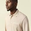 Polo cintr&eacute; manches longues taupe homme