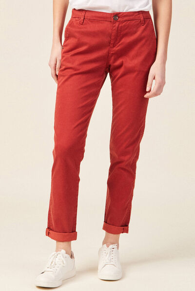 Pantalon chino Instinct orange foncé femme