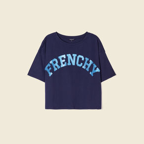 T-shirt manches courtes bleu marine femme