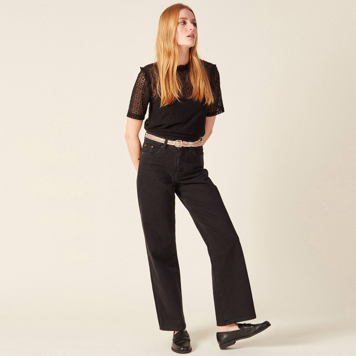T-shirt manches courtes noir femme