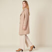 Manteau droit long boutonné marron clair femme
