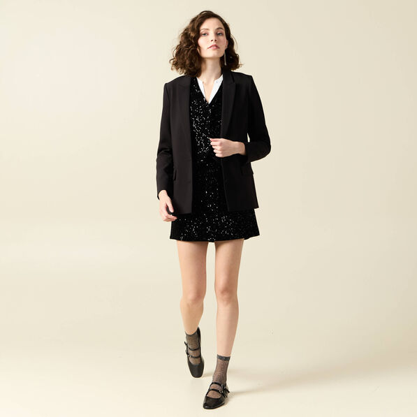 debardeur sans manches sequins noir femme Débardeur sans manches sequins noir femme