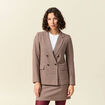 Veste blazer double boutonnage beige femme