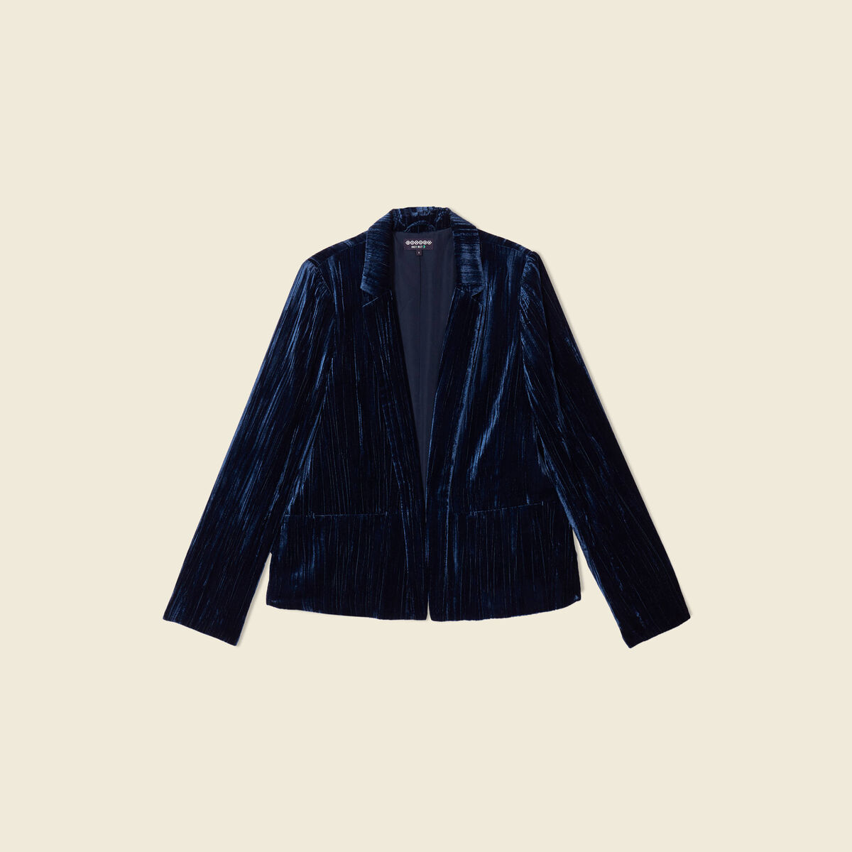 Veste velours éco-responsable bleu canard femme