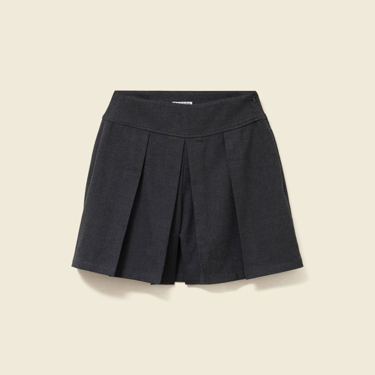 Jupe-short pliss&eacute;e gris femme