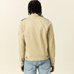 Blouson style biker zippé beige homme