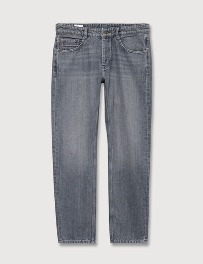 Jeans straight longueur 32 en coton bleu gris homme