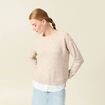 Pull manches longues 2-en-1 creme femme