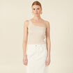 Pull asymétrique creme femme
