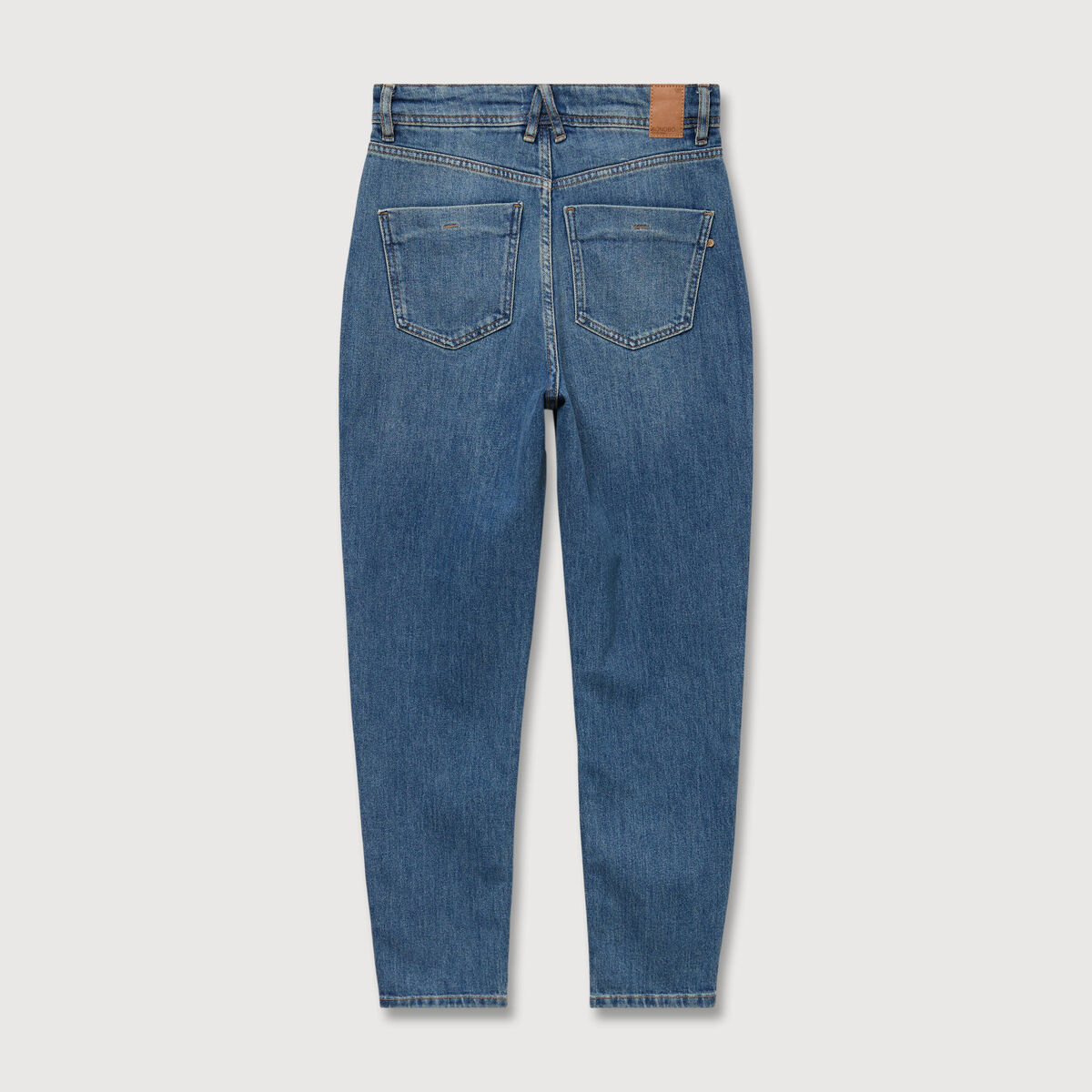 Jeans mom cropped taille haute denim dirty femme