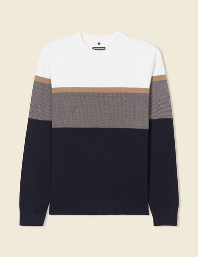 Pull manches longues bleu marine homme