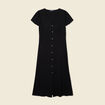 Robe longue droite noir femme