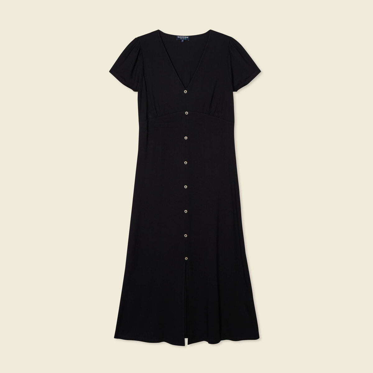 Robe longue droite noir femme