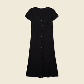 Robe longue droite noir femme