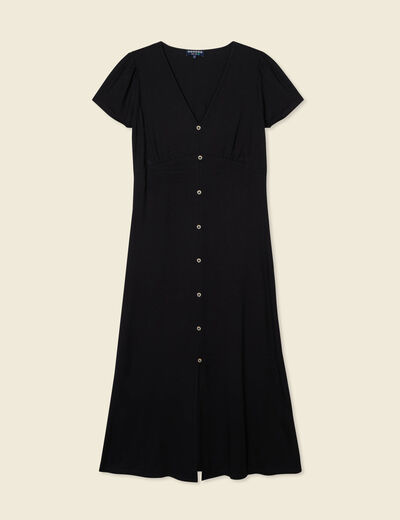 Robe longue droite noir femme