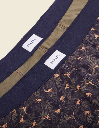 Lot 2 boxers vert kaki homme