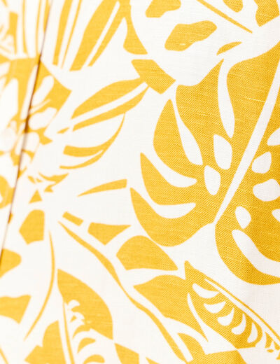 Chemise manches courtes fluide jaune fonc&eacute; homme