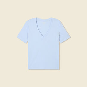 T-shirt manches courtes bleu clair femme