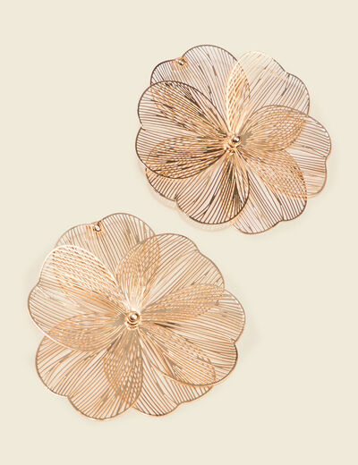 Boucles d'oreilles pendantes couleur or femme