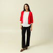Gilet manches 3/4 rouge fonc&eacute; femme