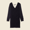 Robe trapèze plissée noir femme