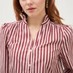 Chemise droite manches longues rouge fonc&eacute; femme