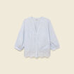 Chemise col tunisien manches 3/4 blanc femme